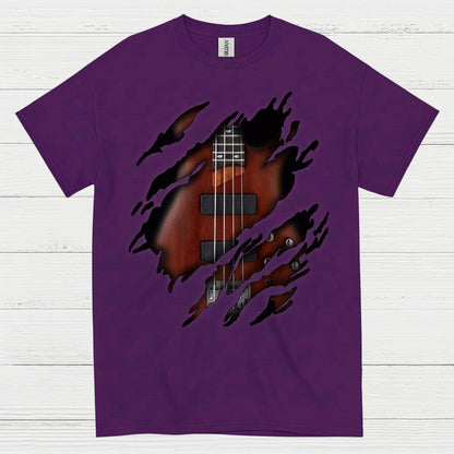 Ripped Bass Guitar T Shirt