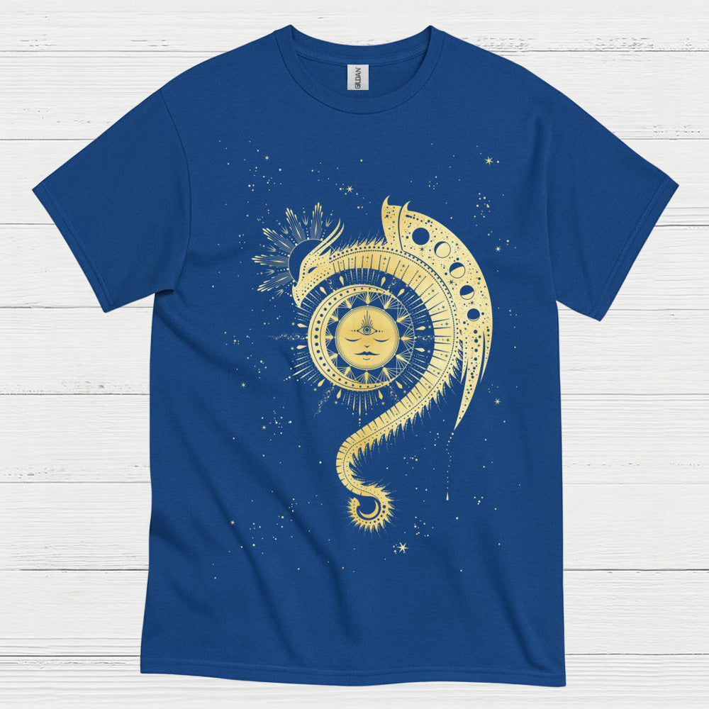 Golden Cosmic Dragon T Shirt