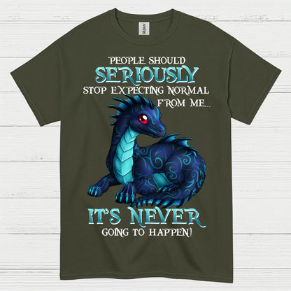 Funny Blue Dragon Attitude T Shirt