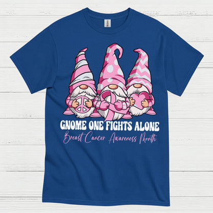 Gnome One Fights Alone Breast Cancer Awareness T Shirt