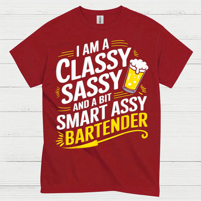 Classy Sassy Bartender Humor T Shirt