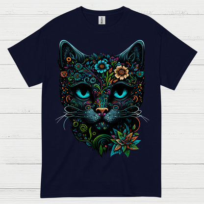 Floral Cat Art T Shirt