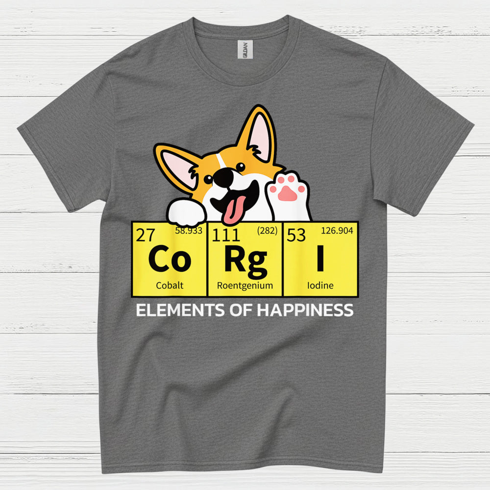 Corgi Elements Of Happiness T Shirt