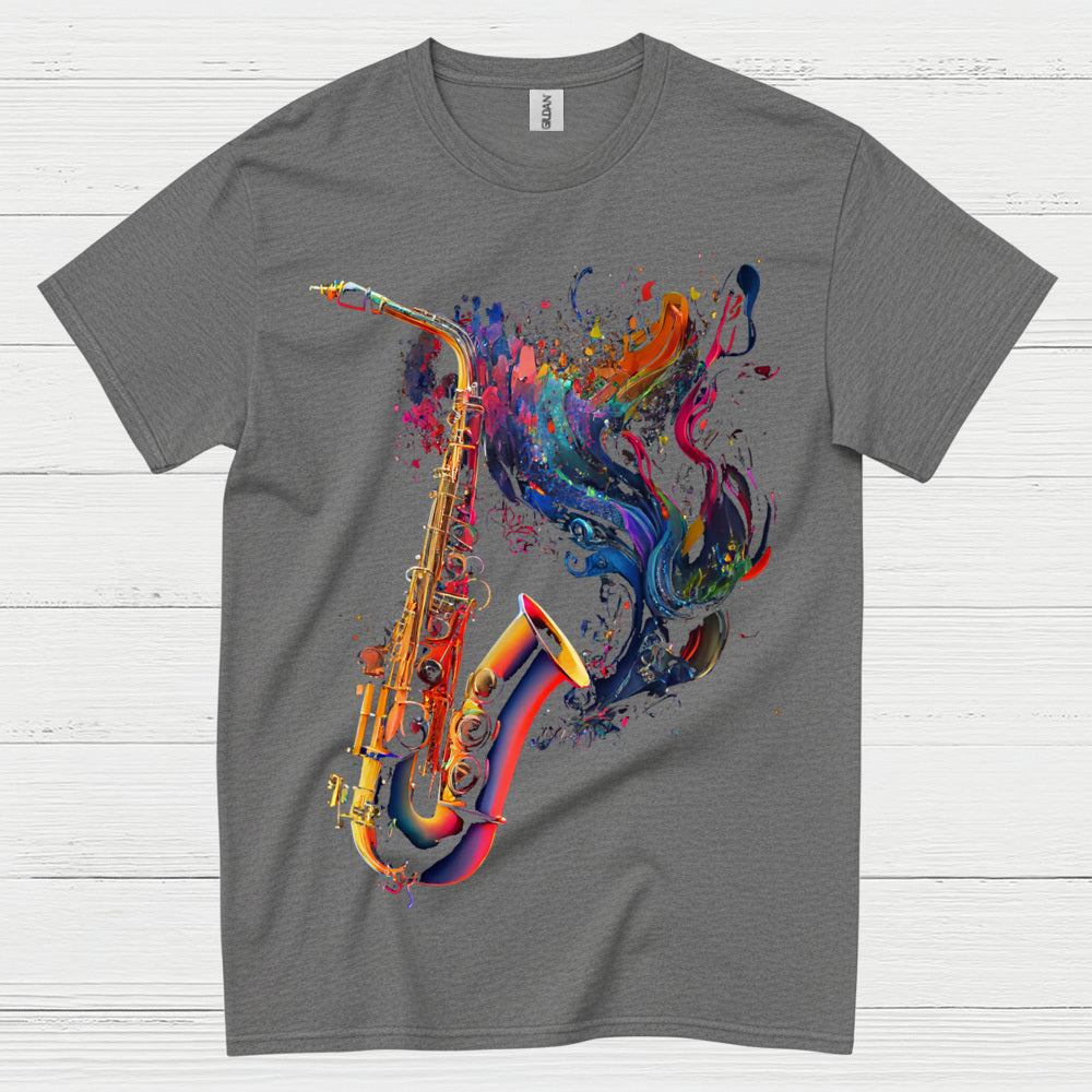 Colorful Saxophone Music Art T Shirt