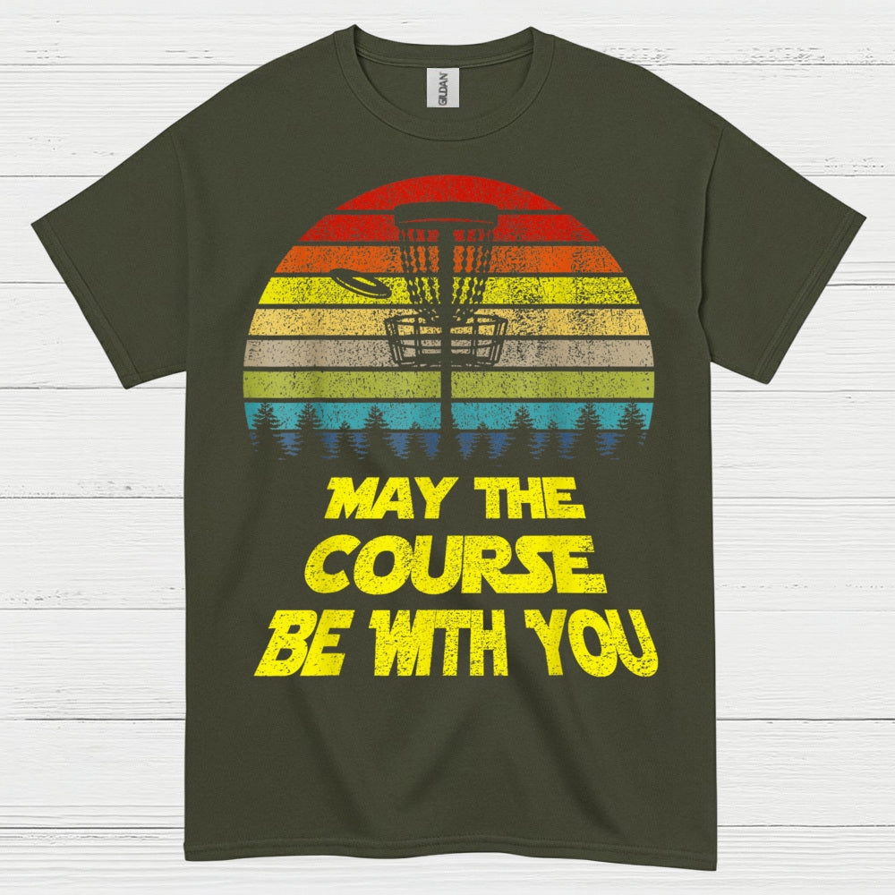 Retro Disc Golf May The Course Be With You T Shirt