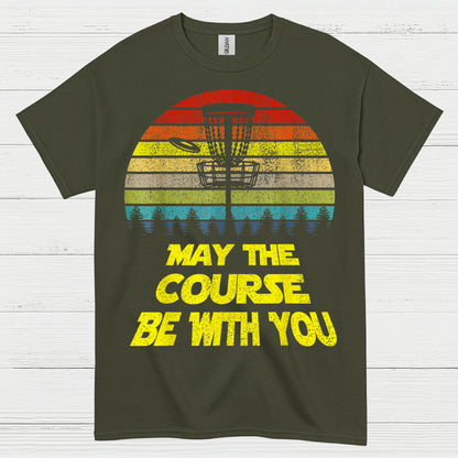 Retro Disc Golf May The Course Be With You T Shirt