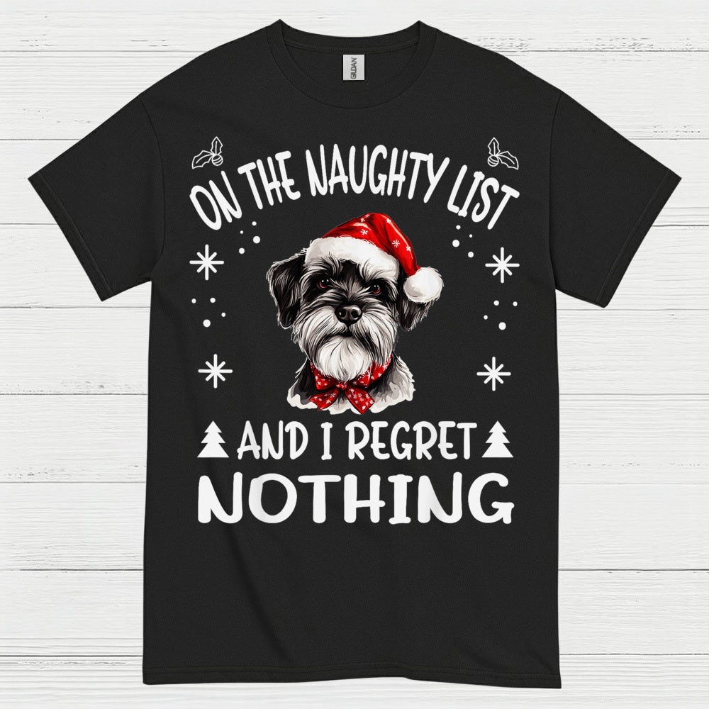 Naughty List Schnauzer Christmas T Shirt
