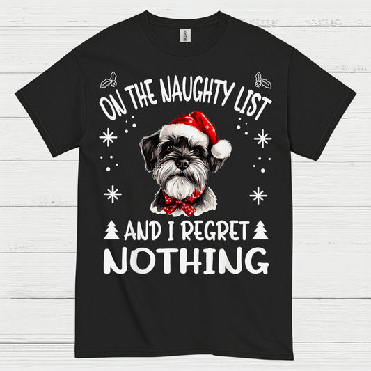 Naughty List Schnauzer Christmas T Shirt