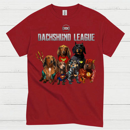 Dachshund League Superhero Team T Shirt