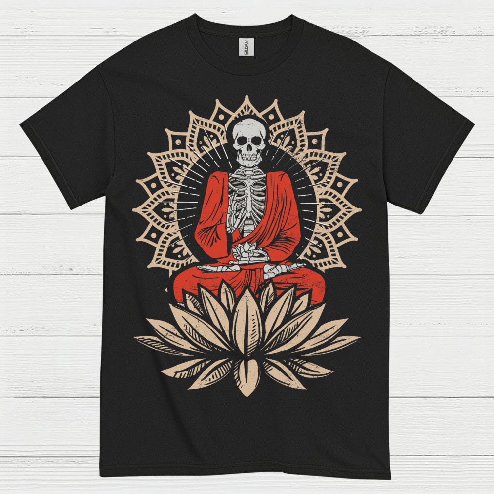 Skeleton Buddha Meditation Art T Shirt