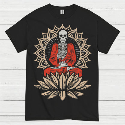 Skeleton Buddha Meditation Art T Shirt