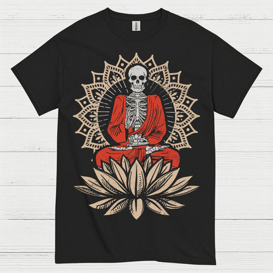 Skeleton Buddha Meditation Art T Shirt