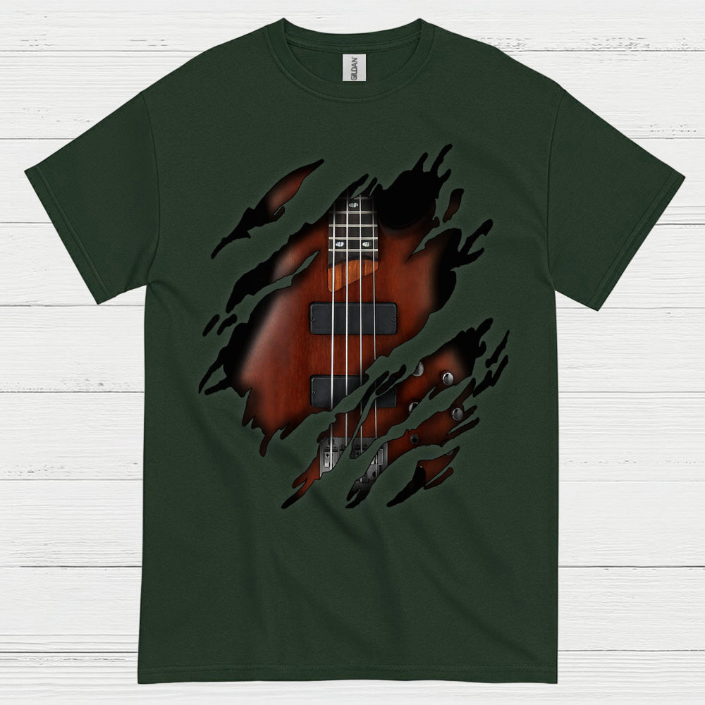 Ripped Bass Guitar T Shirt