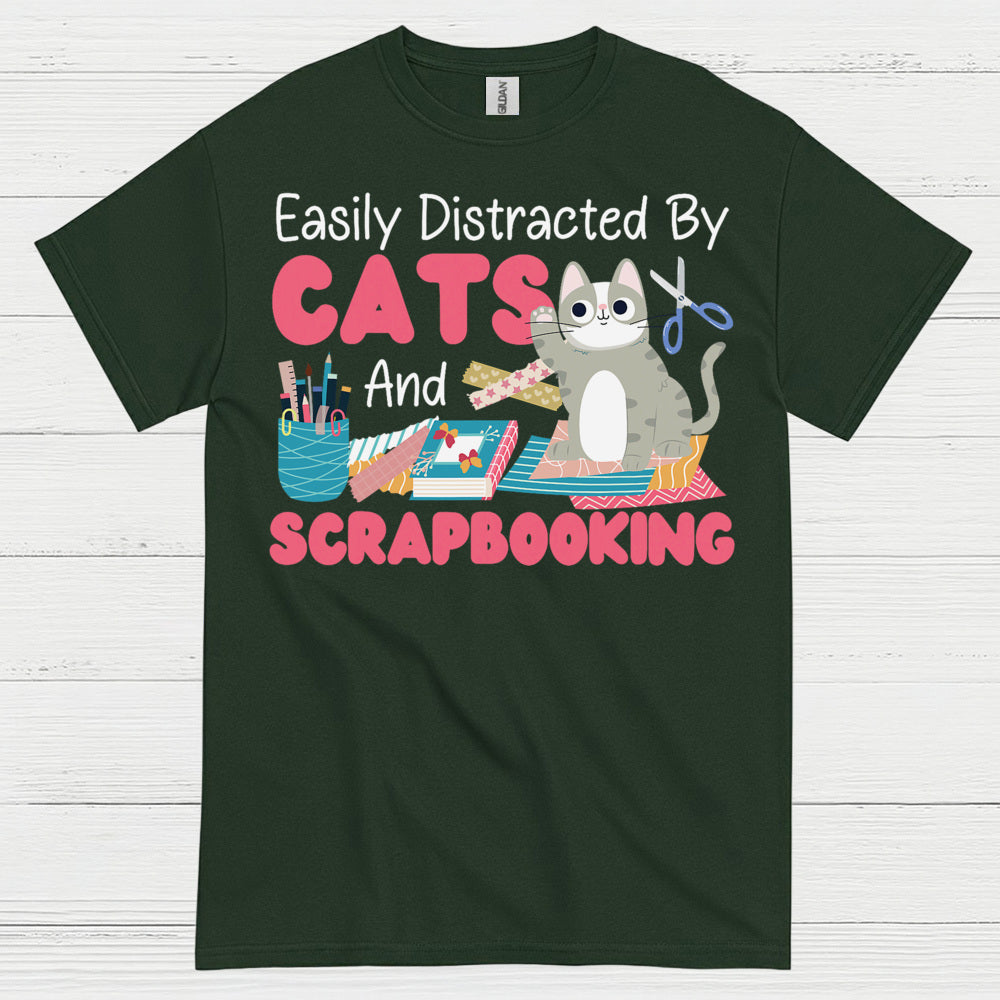 Easily Distracted By Cats And Scrapbooking T Shirt