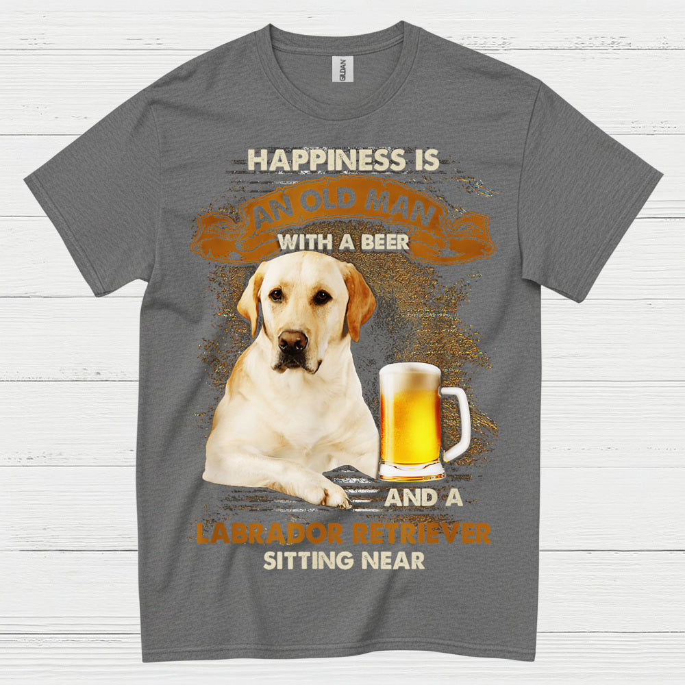 Happiness Is An Old Man With A Labrador T Shirt