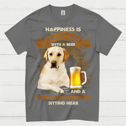 Happiness Is An Old Man With A Labrador T Shirt