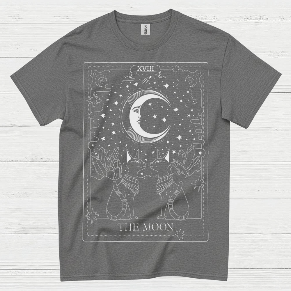 The Moon Tarot Cat Art T Shirt