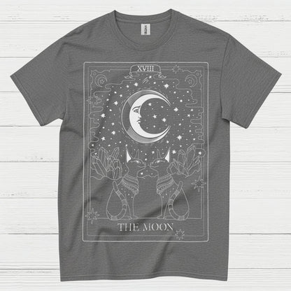 The Moon Tarot Cat Art T Shirt