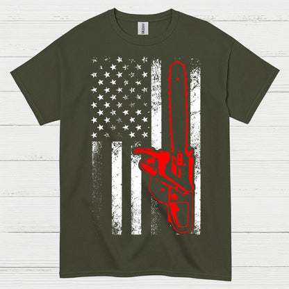 American Chainsaw Flag T Shirt