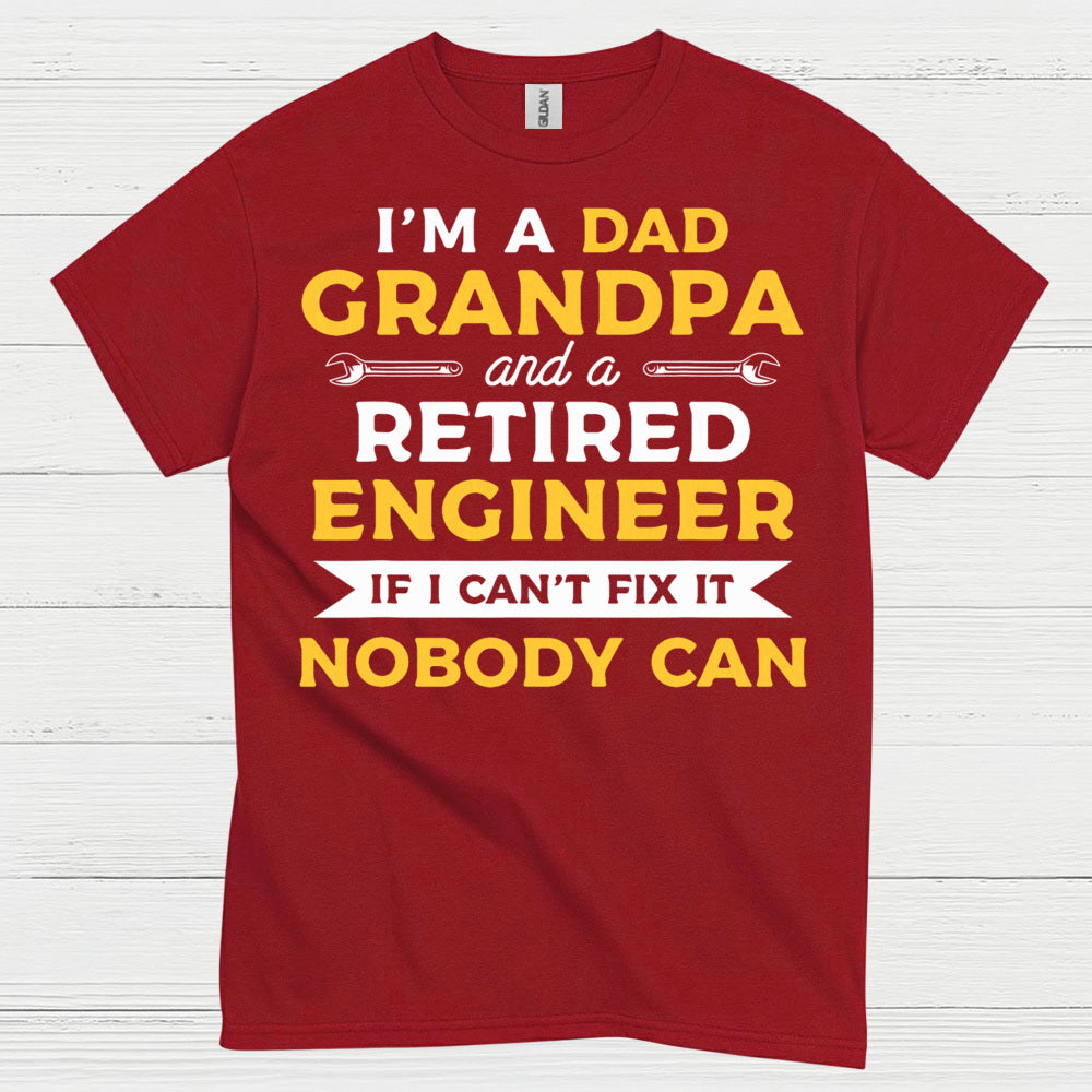 Retired Engineer Grandpa Dad T Shirt