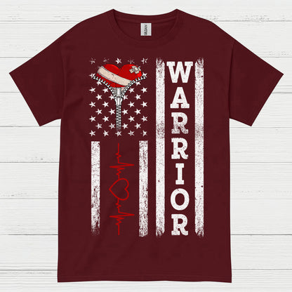 Heart Warrior American Flag T Shirt