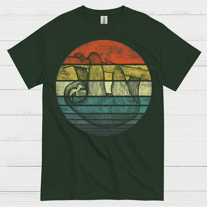 Vintage Sunset Sloth Graphic T Shirt