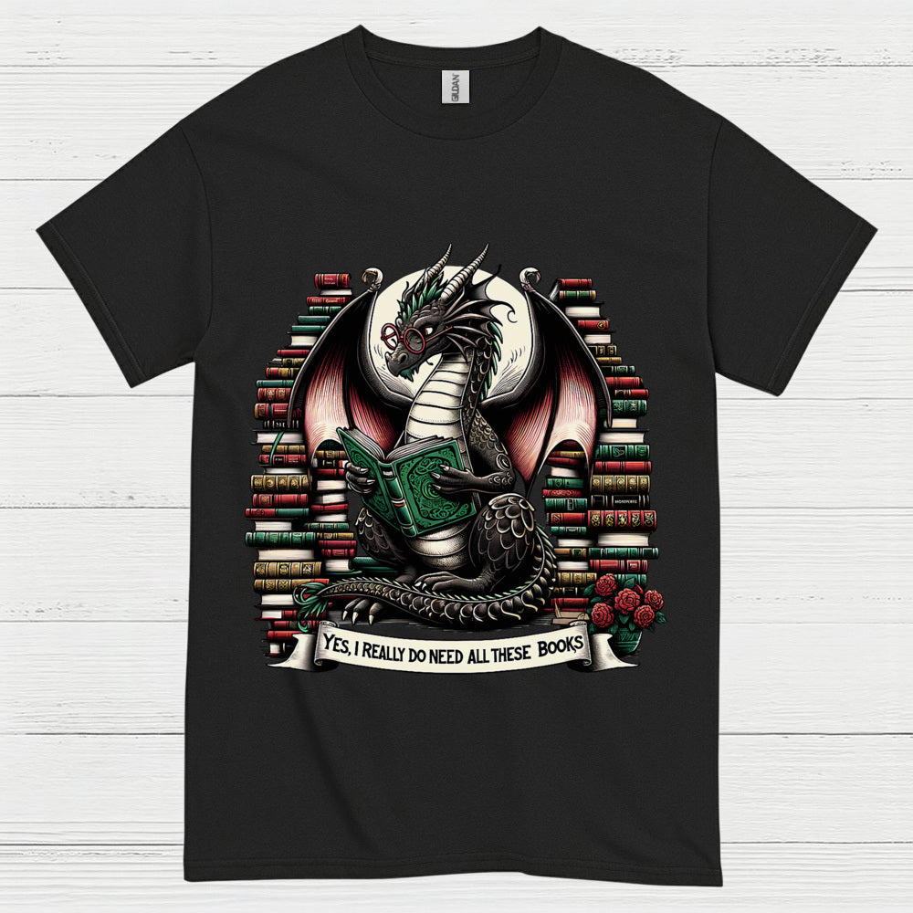 Book Hoarding Dragon T Shirt