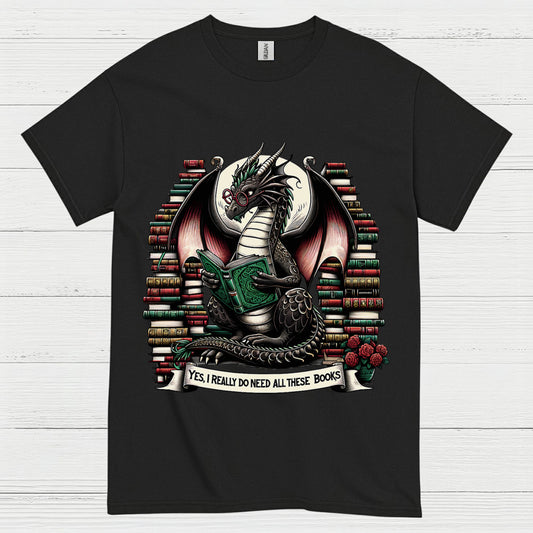 Book Hoarding Dragon T Shirt