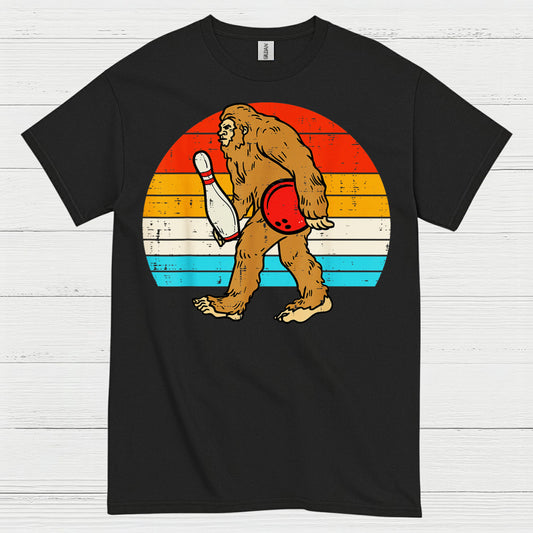 Bowling Bigfoot Retro T Shirt