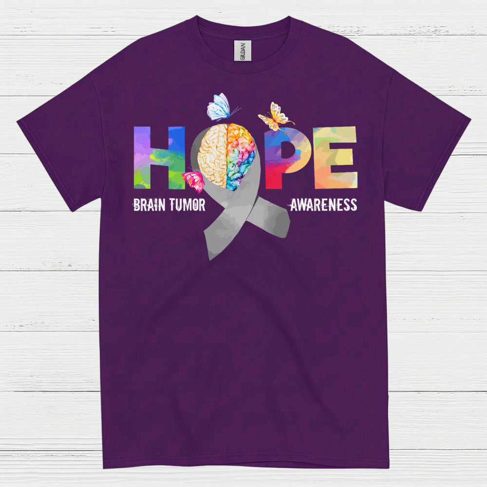 Hope Brain Tumor Awareness Butterfly T Shirt