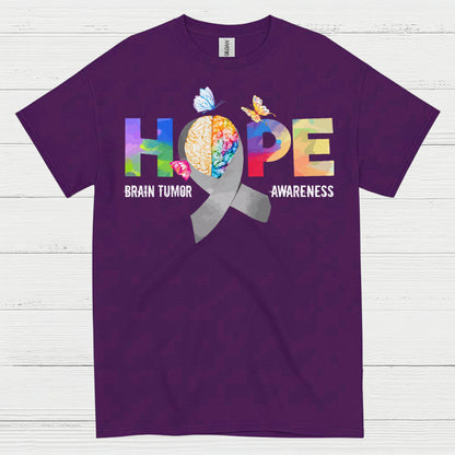 Hope Brain Tumor Awareness Butterfly T Shirt