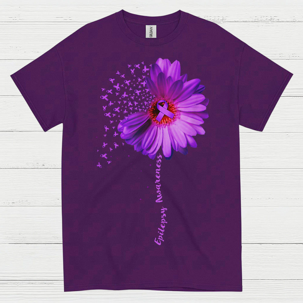 Purple Flower Epilepsy Awareness T Shirt