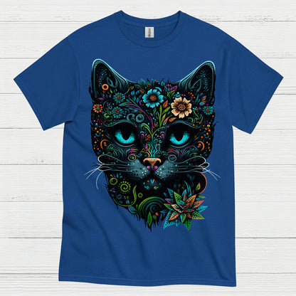 Floral Cat Art T Shirt