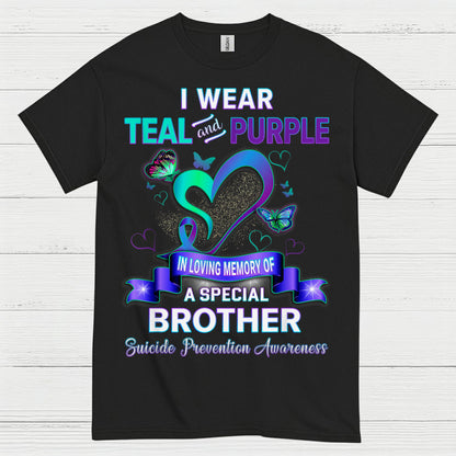I Wear Teal Purple Brother Memory T Shirt