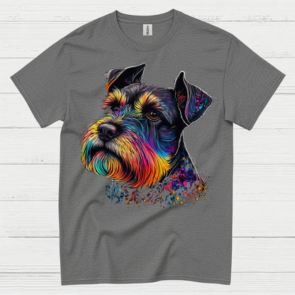 Colorful Schnauzer Art Dog Lover T Shirt