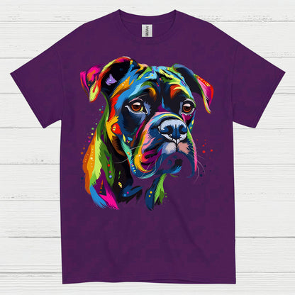 Colorful Boxer Dog Art T Shirt