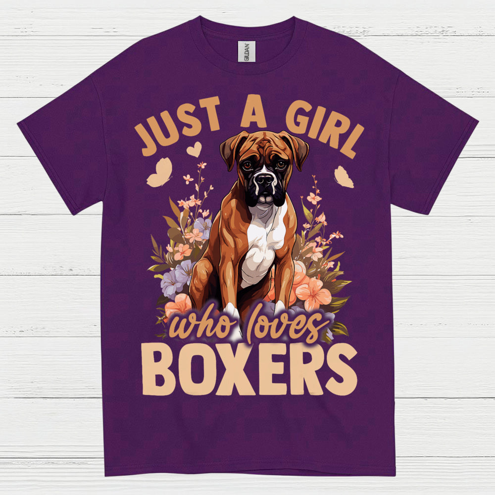 Boxer Lover Girl Floral T Shirt