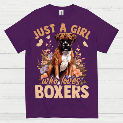 Boxer Lover Girl Floral T Shirt