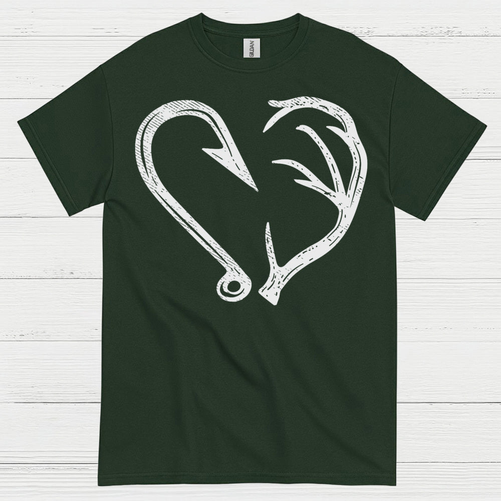 Fishing Hook Heart T Shirt