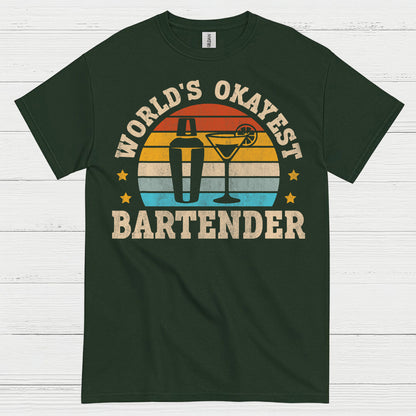 Worlds Okayest Bartender Vintage T Shirt
