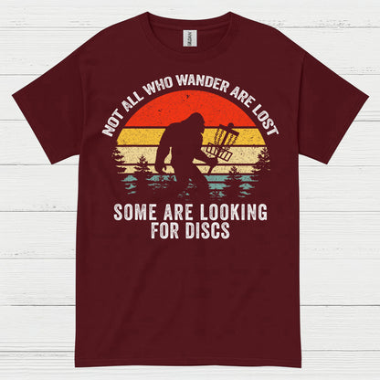 Not All Who Wander Disc Golf Bigfoot T Shirt