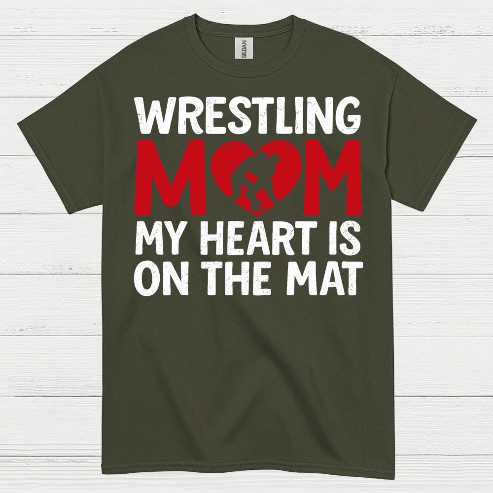 Wrestling Mom Heart On The Mat T Shirt