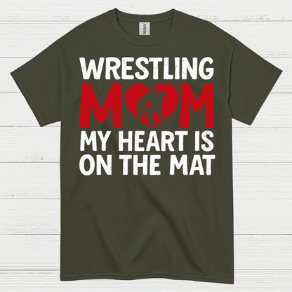 Wrestling Mom Heart On The Mat T Shirt