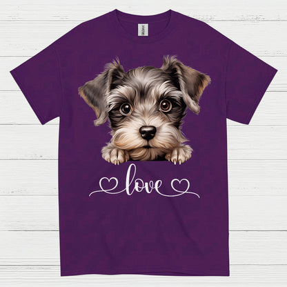 Cute Schnauzer Love Heart T Shirt
