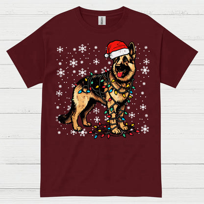 German Shepherd Christmas Lights T Shirt
