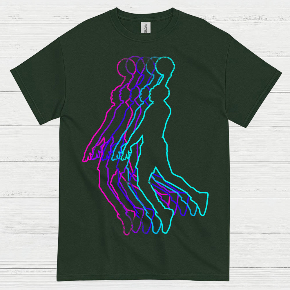 Retro Neon Basketball Player T Shirt