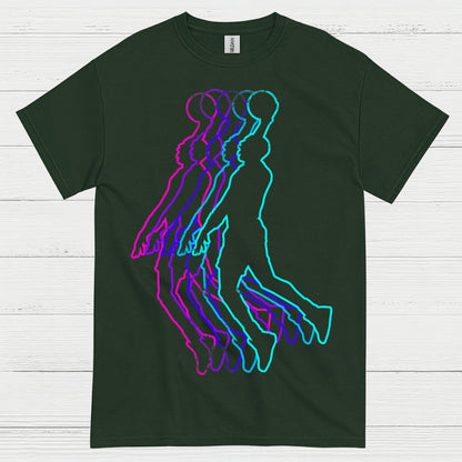 Retro Neon Basketball Player T Shirt