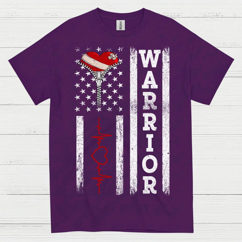 Heart Warrior American Flag T Shirt