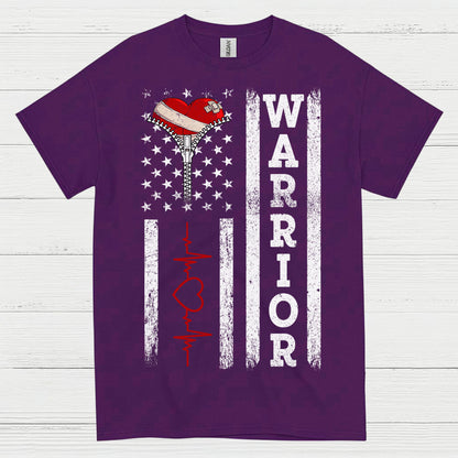 Heart Warrior American Flag T Shirt