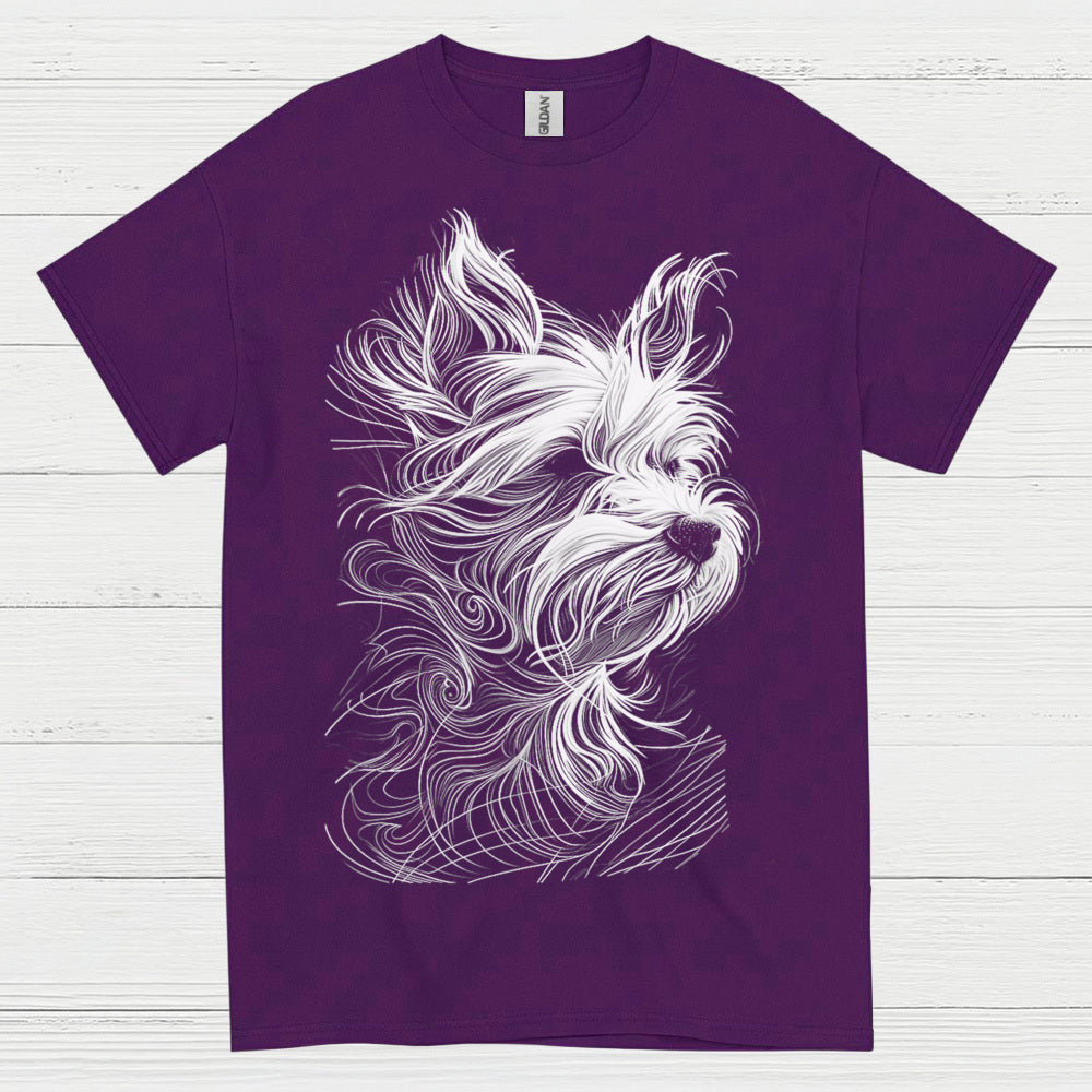Artistic Dog Line Portrait T Shirt